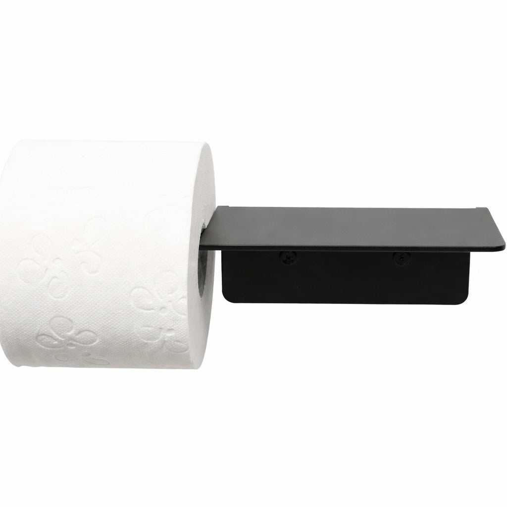 Radius Design WC-Rollenhalter mit Ablage PURORAGGIO – Toilettenpapierhalter mit Ablagefläche schwarz – Freisteller auf wei...
