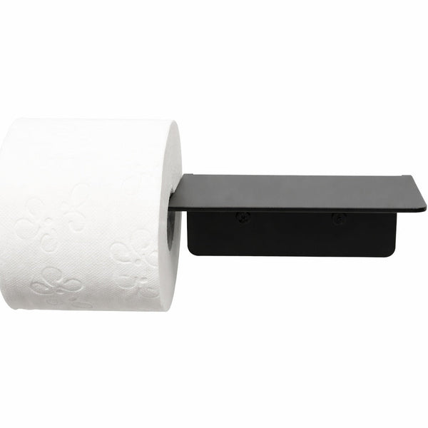 Radius Design WC-Rollenhalter mit Ablage PURORAGGIO – Toilettenpapierhalter mit Ablagefläche schwarz – Freisteller auf wei...