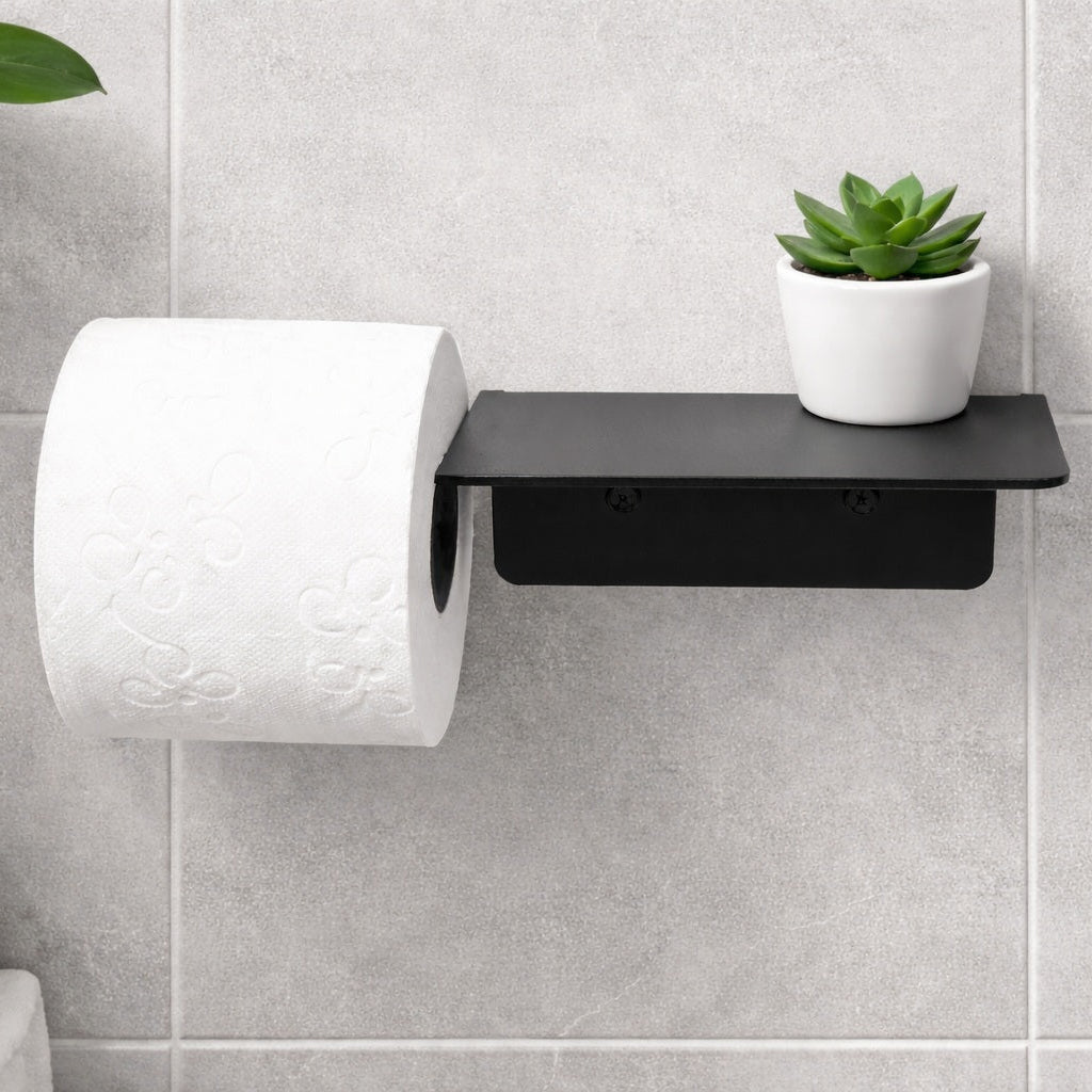Radius Design WC-Rollenhalter mit Ablage PURORAGGIO – Toilettenpapierhalter mit Ablagefläche schwarz – Ansicht 2