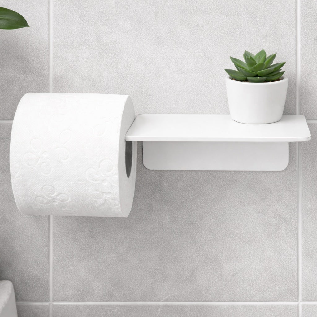 Radius Design WC-Rollenhalter mit Ablage PURORAGGIO – Toilettenpapierhalter mit Ablagefläche weiß – Ansicht 4
